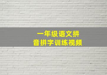 一年级语文拼音拼字训练视频