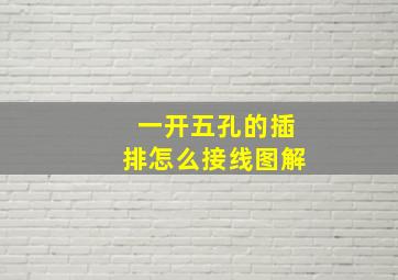 一开五孔的插排怎么接线图解