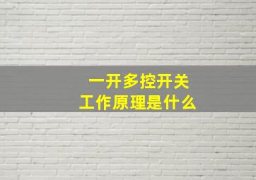 一开多控开关工作原理是什么