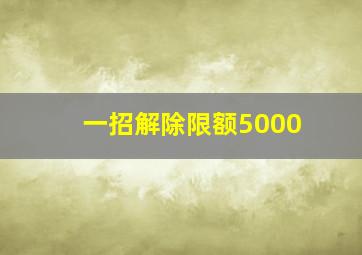 一招解除限额5000