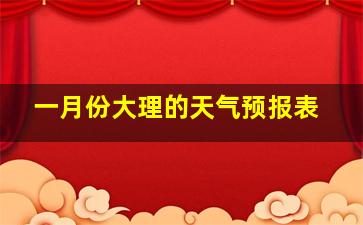 一月份大理的天气预报表