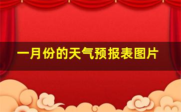 一月份的天气预报表图片