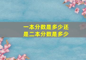 一本分数是多少还是二本分数是多少