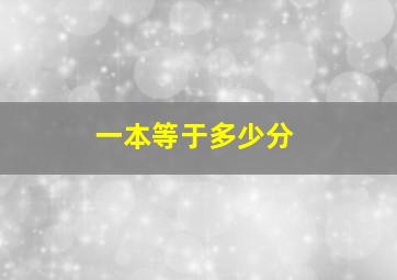 一本等于多少分