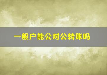 一般户能公对公转账吗