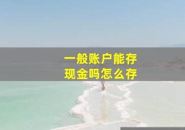 一般账户能存现金吗怎么存