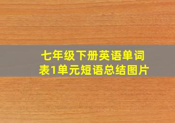 七年级下册英语单词表1单元短语总结图片