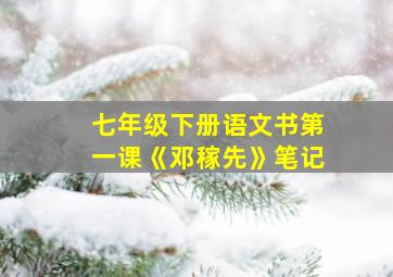 七年级下册语文书第一课《邓稼先》笔记