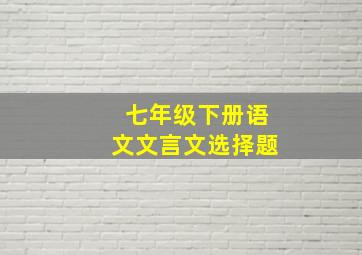 七年级下册语文文言文选择题