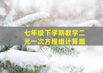 七年级下学期数学二元一次方程组计算题