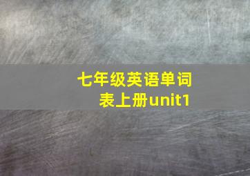 七年级英语单词表上册unit1