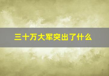 三十万大军突出了什么