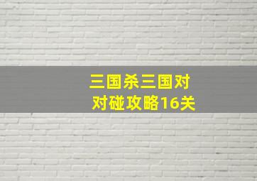 三国杀三国对对碰攻略16关