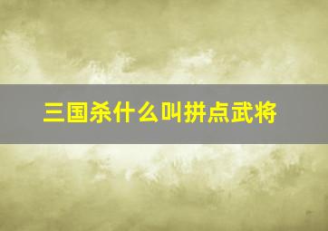 三国杀什么叫拼点武将