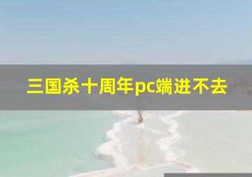 三国杀十周年pc端进不去