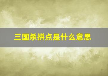 三国杀拼点是什么意思