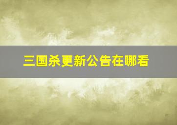 三国杀更新公告在哪看