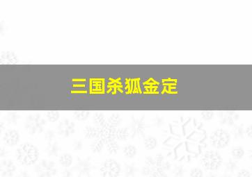 三国杀狐金定