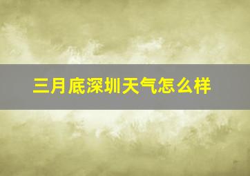 三月底深圳天气怎么样