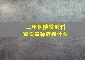 三甲医院整形科室设置标准是什么