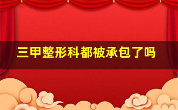 三甲整形科都被承包了吗