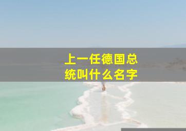 上一任德国总统叫什么名字