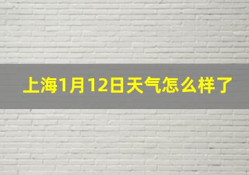 上海1月12日天气怎么样了