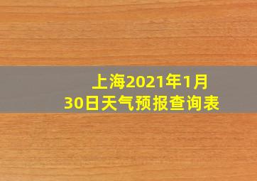 上海2021年1月30日天气预报查询表