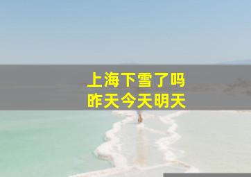 上海下雪了吗昨天今天明天