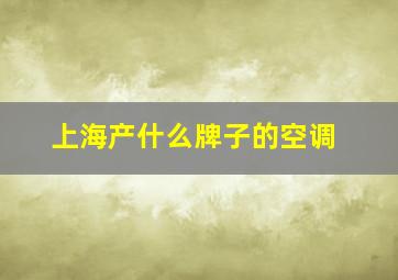 上海产什么牌子的空调