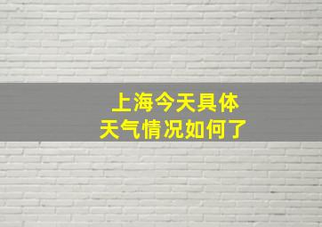 上海今天具体天气情况如何了