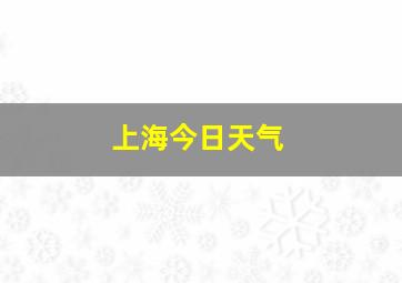 上海今日天气