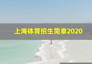 上海体育招生简章2020