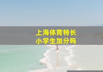 上海体育特长小学生加分吗