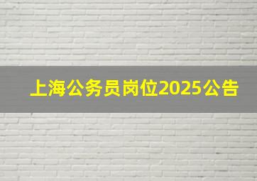 上海公务员岗位2025公告