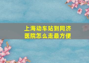 上海动车站到同济医院怎么走最方便