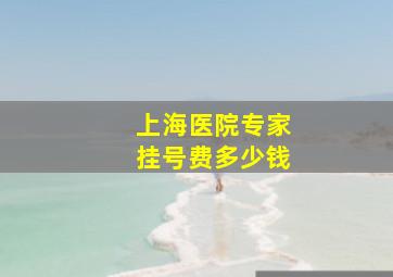 上海医院专家挂号费多少钱