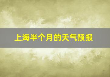 上海半个月的天气预报