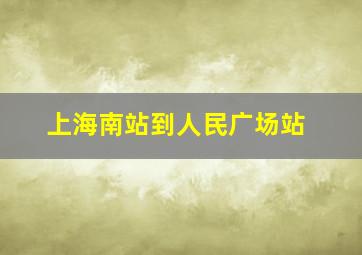 上海南站到人民广场站