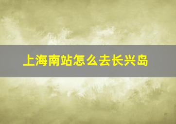 上海南站怎么去长兴岛