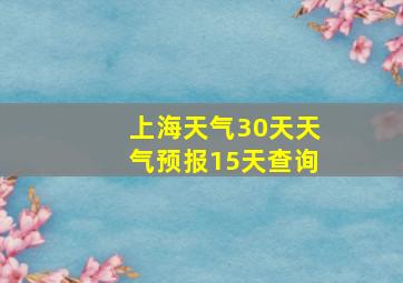 上海天气30天天气预报15天查询