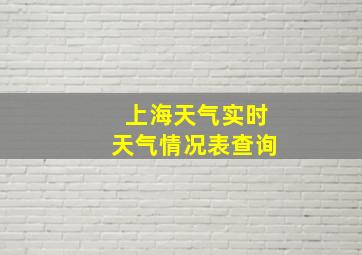 上海天气实时天气情况表查询