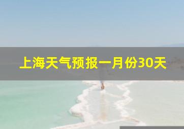 上海天气预报一月份30天