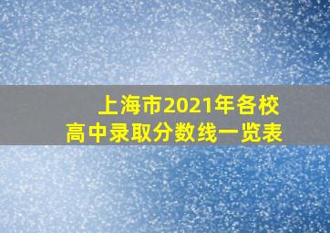 上海市2021年各校高中录取分数线一览表