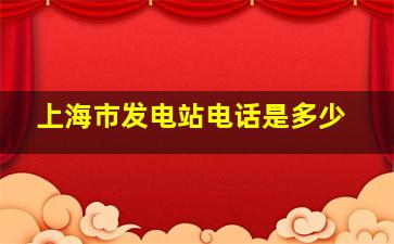 上海市发电站电话是多少