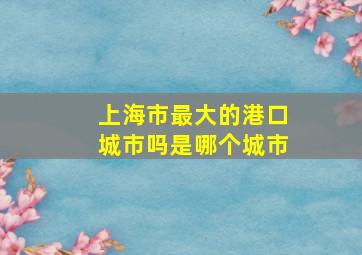 上海市最大的港口城市吗是哪个城市