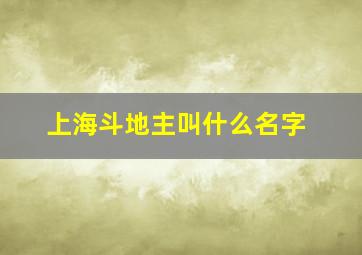 上海斗地主叫什么名字