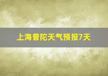 上海普陀天气预报7天