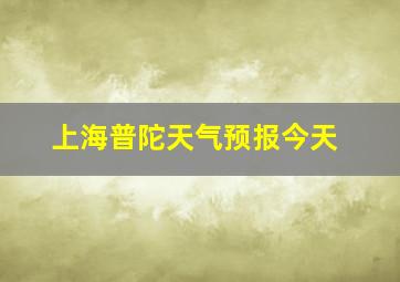 上海普陀天气预报今天