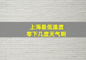 上海最低温度零下几度天气啊